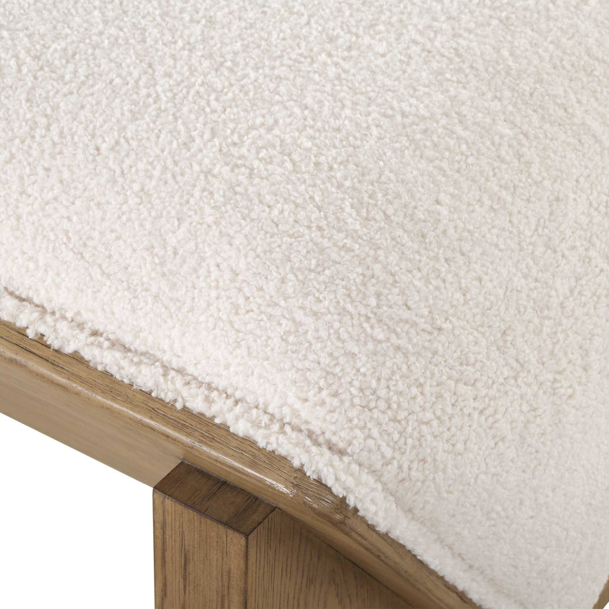   Modern European furniture - Wooden Framed White Sheepskin Bench - www.oroa.com | Oroa.com