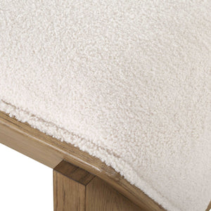   Modern European furniture - Wooden Framed White Sheepskin Bench - www.oroa.com | Oroa.com