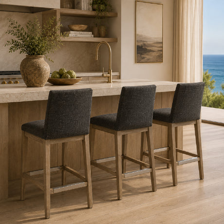   Modern European furniture - Brown Padded Counter Stool - www.oroa.com | Oroa.com