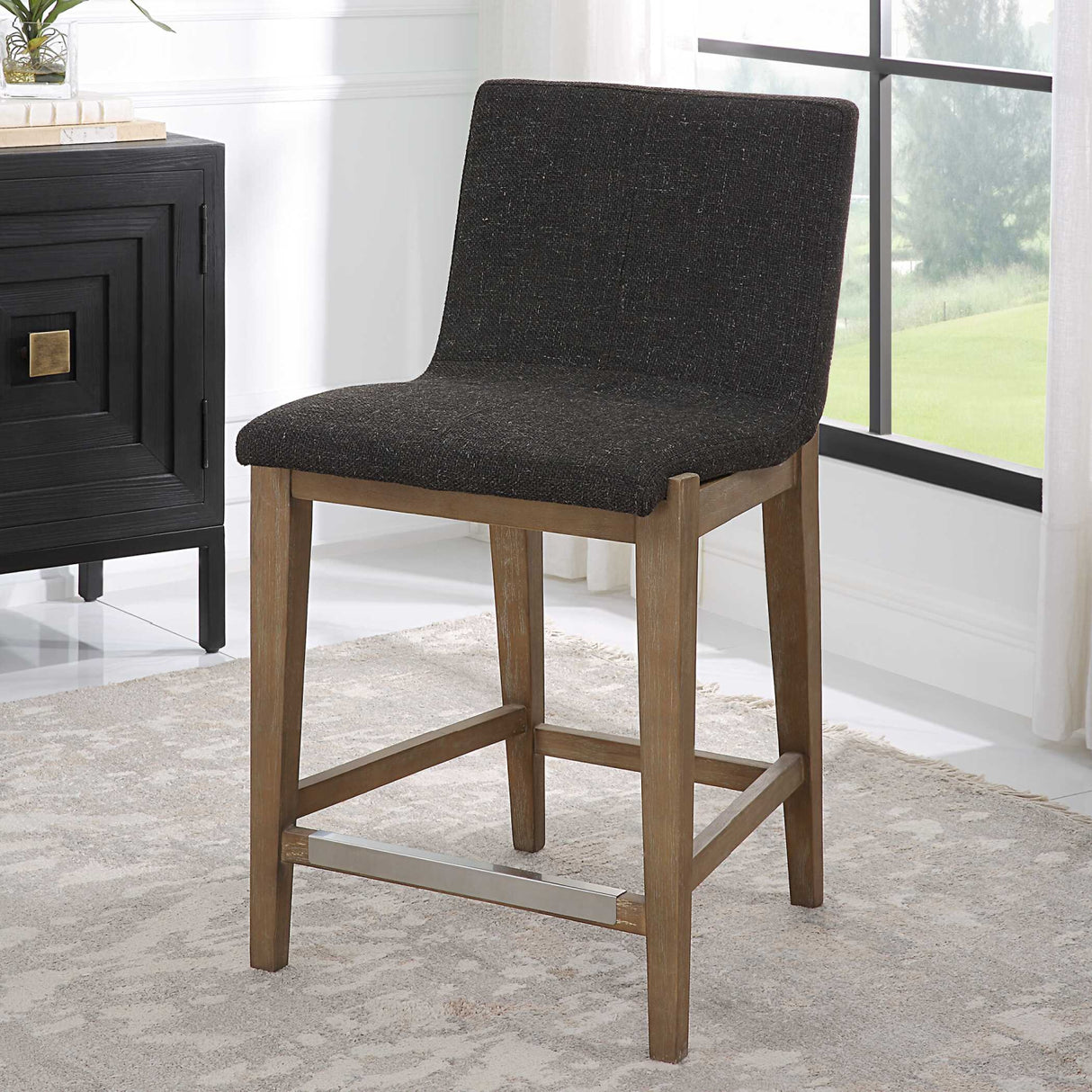   Modern European furniture - Brown Padded Counter Stool - www.oroa.com | Oroa.com