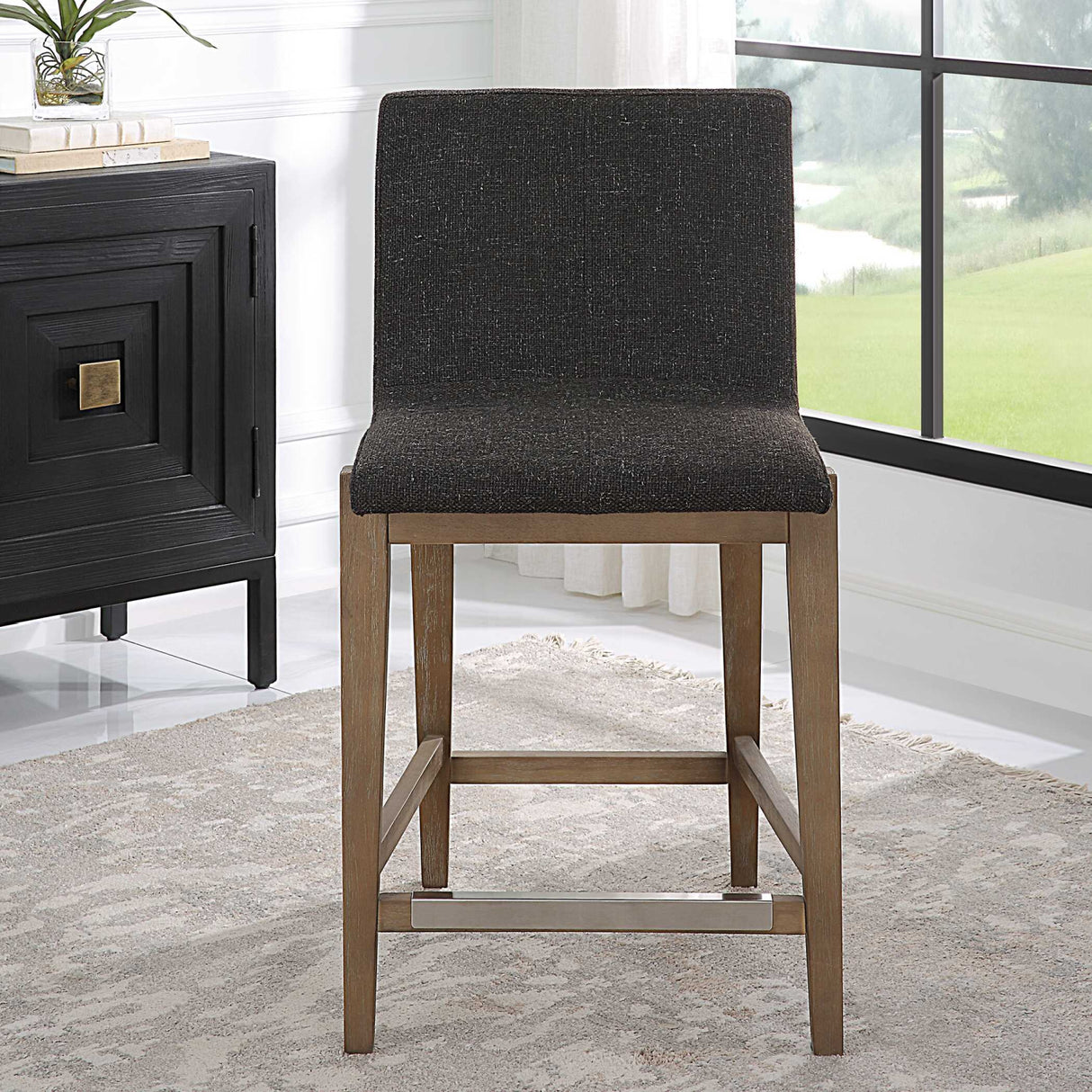   Modern European furniture - Brown Padded Counter Stool - www.oroa.com | Oroa.com