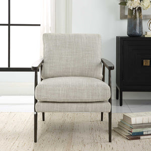   Neutral-Toned Fabric Accent Chair | Oroa.com