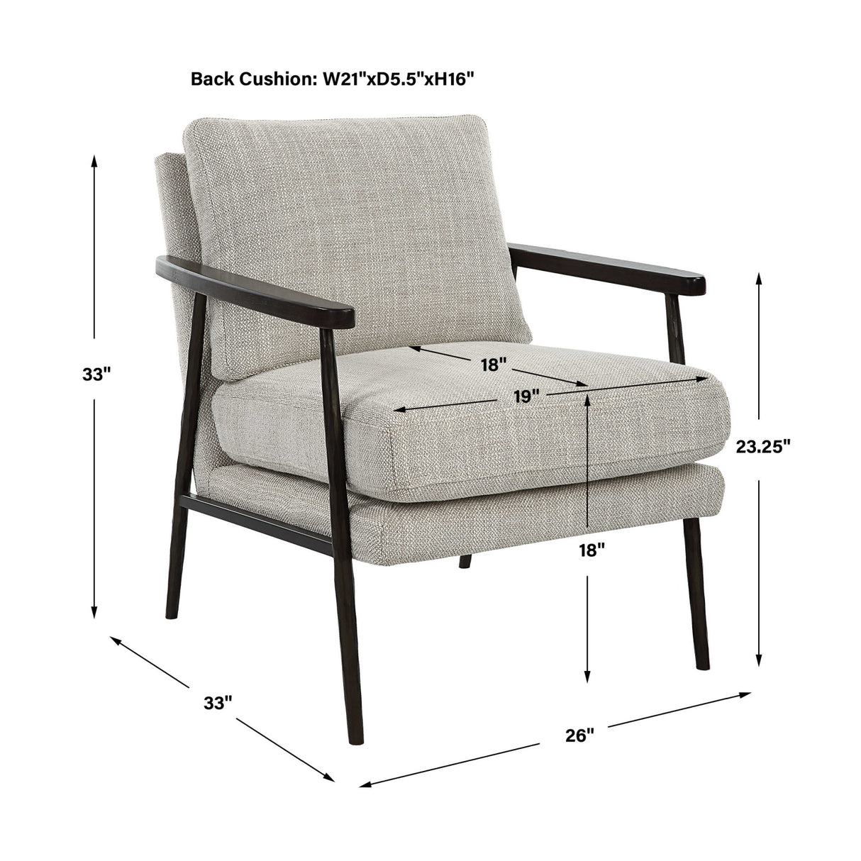   Neutral-Toned Fabric Accent Chair | Oroa.com