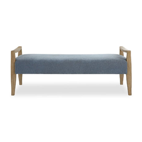   Modern European furniture - Wood Framed Blue Fabric Bench - www.oroa.com | Oroa.com