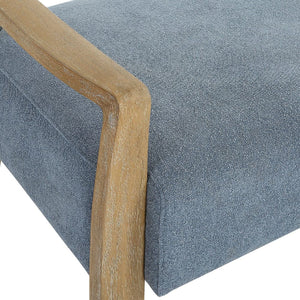  Modern European furniture - Wood Framed Blue Fabric Bench - www.oroa.com | Oroa.com