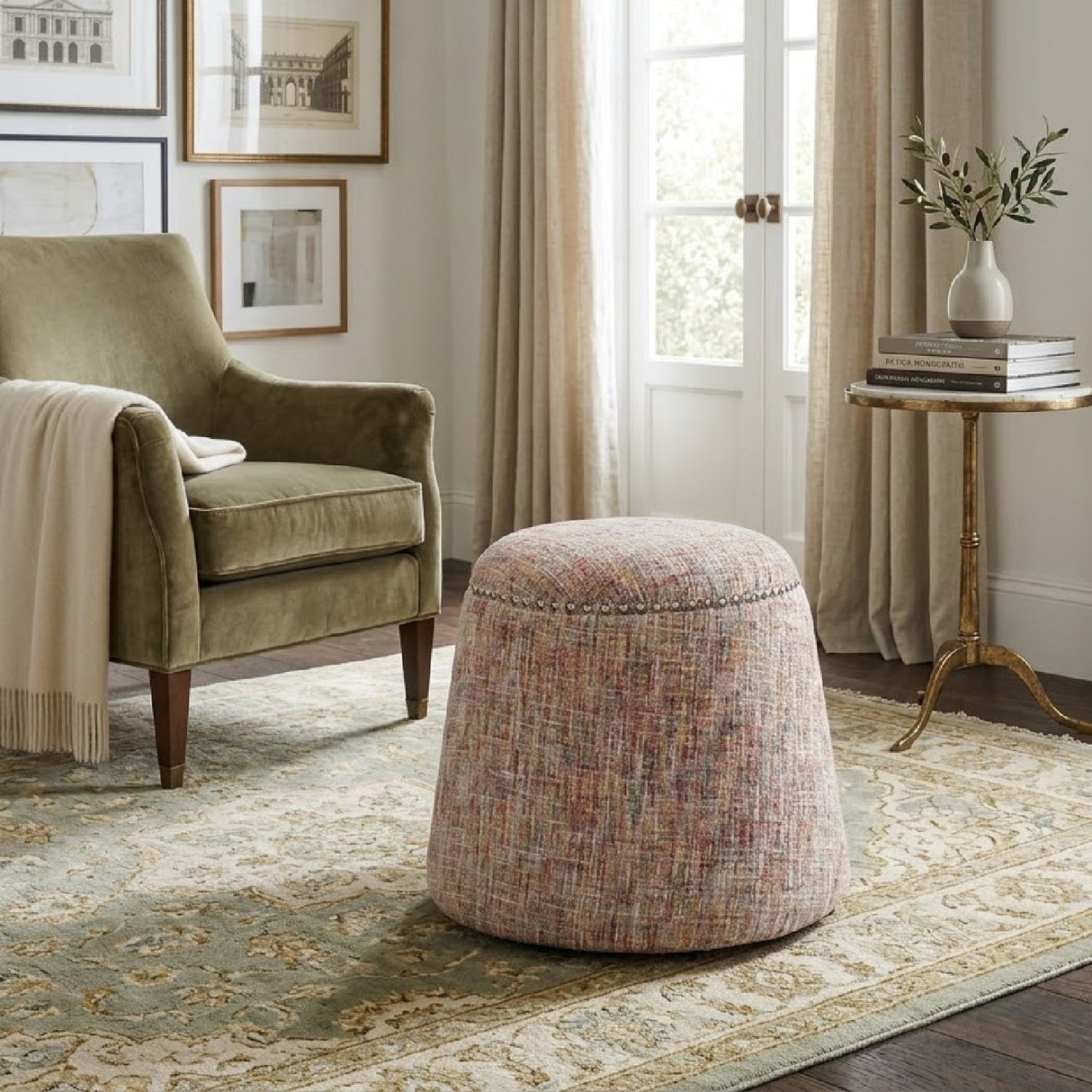   Modern European furniture - Confetti Chenille Ottoman - www.oroa.com | Oroa.com