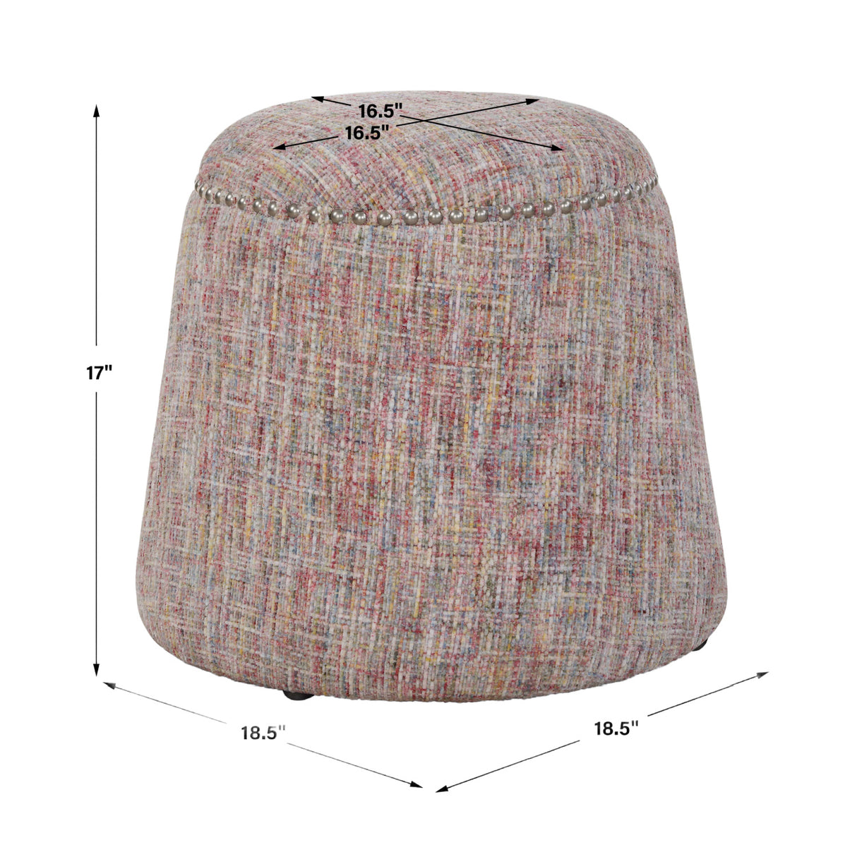   Modern European furniture - Confetti Chenille Ottoman - www.oroa.com | Oroa.com