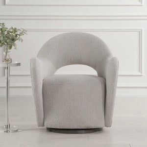  Beige Cutout-Back Swivel Chair | Oroa.com