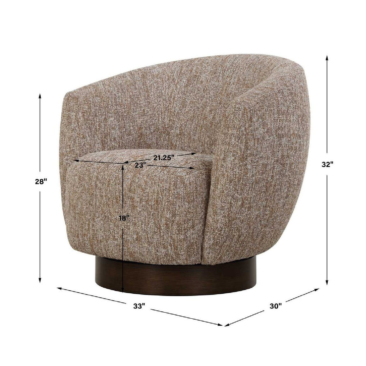   Modern European furniture - Brown Barrel Swivel Chair - www.oroa.com | Oroa.com