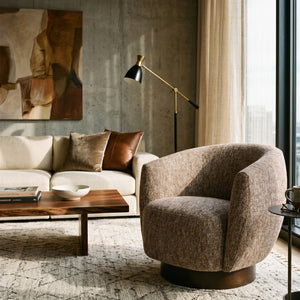   Modern European furniture - Brown Barrel Swivel Chair - www.oroa.com | Oroa.com