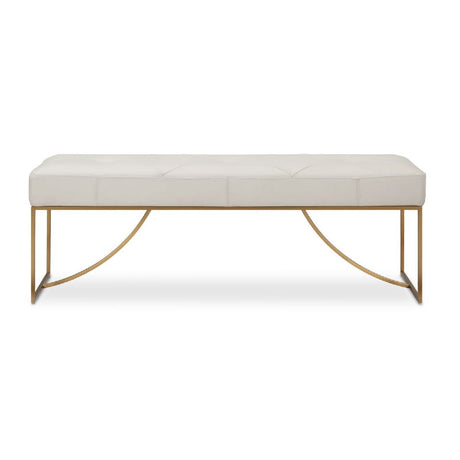   Modern European furniture - Tufted White Leather Bench - www.oroa.com | Oroa.com