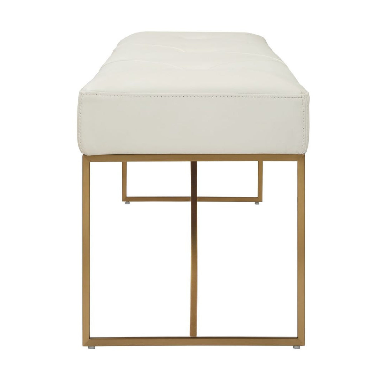   Modern European furniture - Tufted White Leather Bench - www.oroa.com | Oroa.com