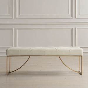   Modern European furniture - Tufted White Leather Bench - www.oroa.com | Oroa.com