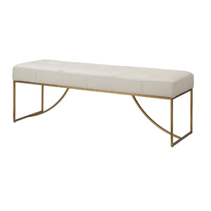   Modern European furniture - Tufted White Leather Bench - www.oroa.com | Oroa.com