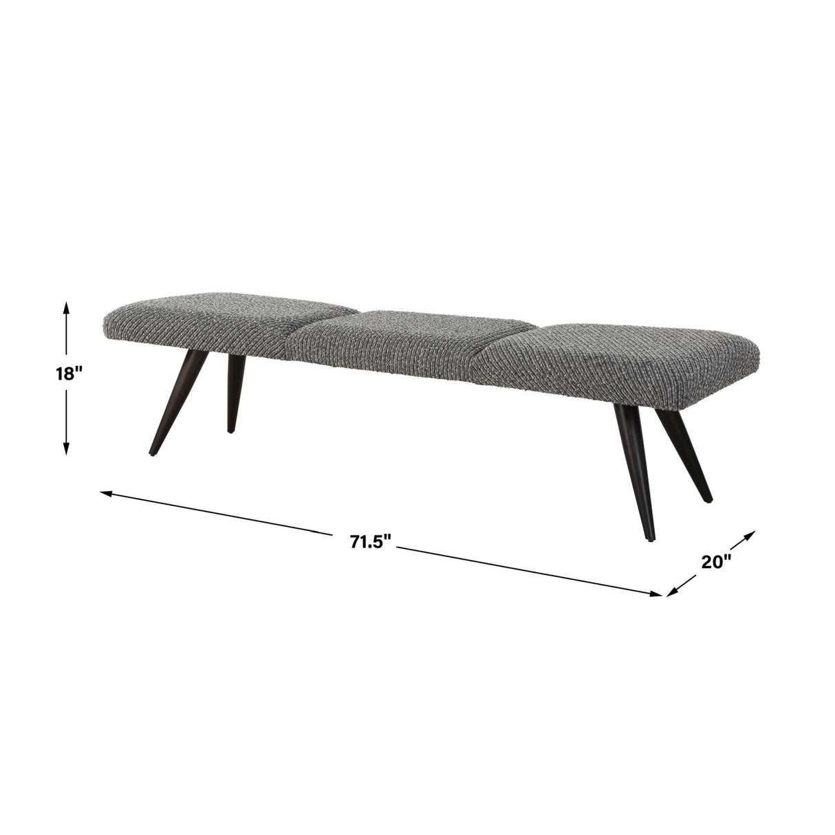   Modern European furniture - Gray Boucle Bench - www.oroa.com | Oroa.com