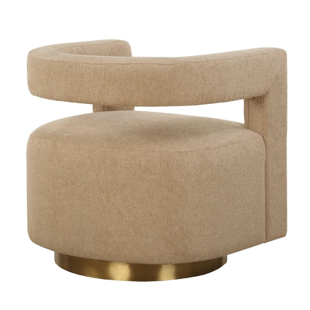   Modern European furniture - Beige Boucle Modern Swivel Chair - www.oroa.com | Oroa.com