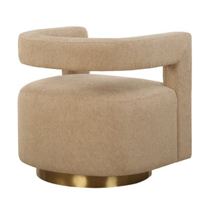   Modern European furniture - Beige Boucle Modern Swivel Chair - www.oroa.com | Oroa.com