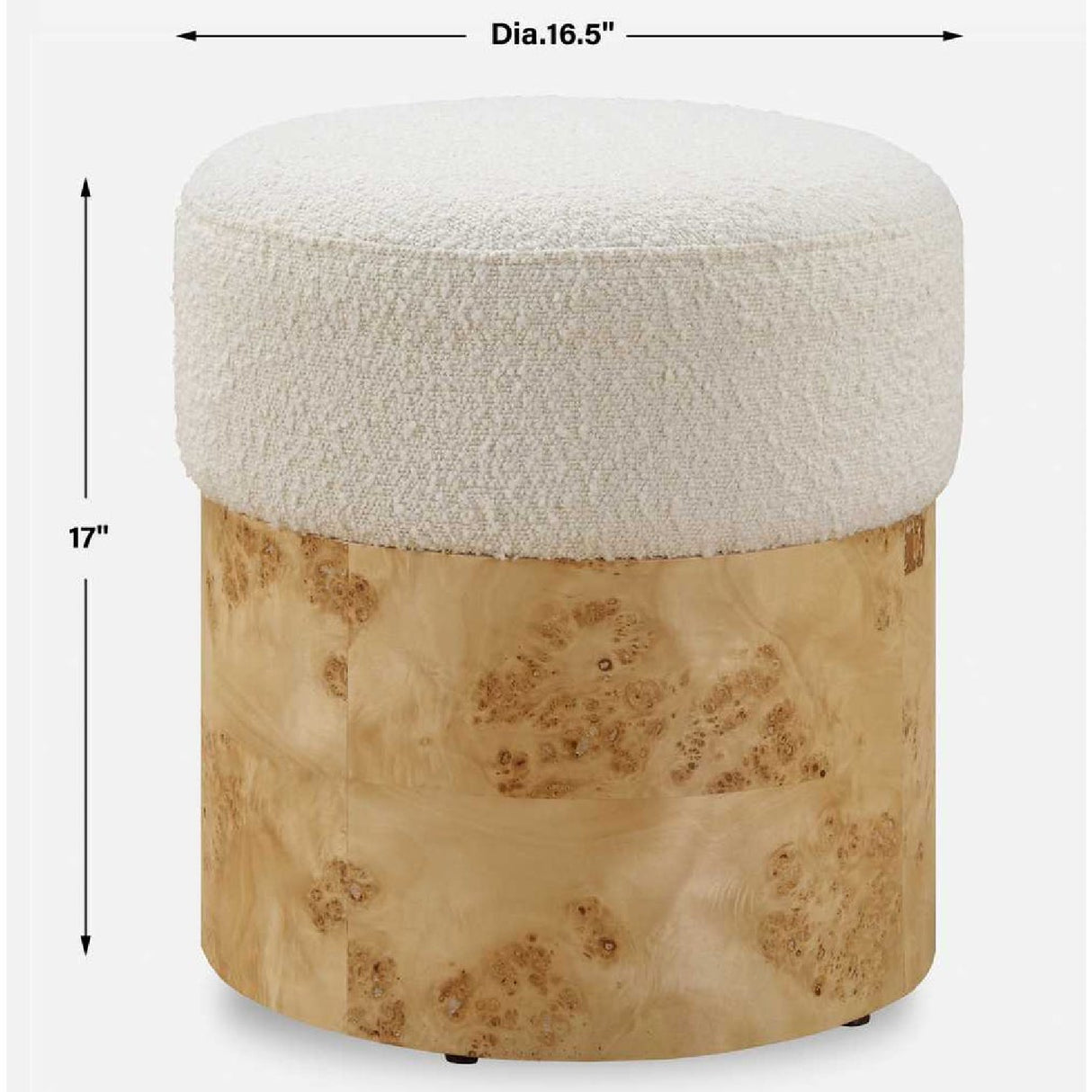   Modern European furniture - Poplar Burl Base Ottoman - www.oroa.com | Oroa.com