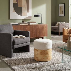   Modern European furniture - Poplar Burl Base Ottoman - www.oroa.com | Oroa.com