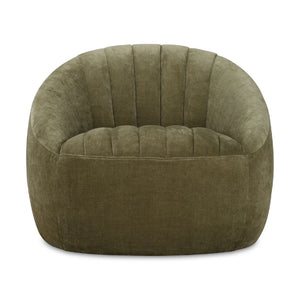   Modern European furniture - Green Chambray Channeled Swivel Chair - www.oroa.com | Oroa.com