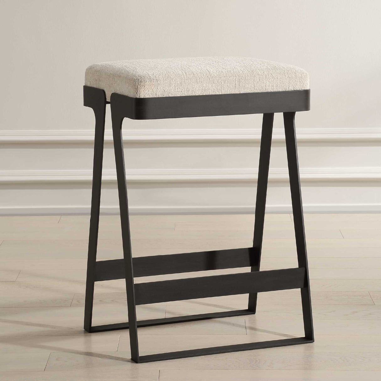   Modern European furniture - White Boucle Seat Counter Stool - www.oroa.com | Oroa.com