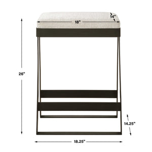   Modern European furniture - White Boucle Seat Counter Stool - www.oroa.com | Oroa.com
