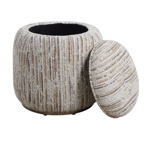   Modern European furniture - Tan Slubbed Boucle Storage Ottoman - www.oroa.com | Oroa.com