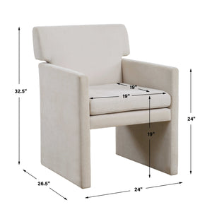   White Velvet Dining Chair | Oroa.com
