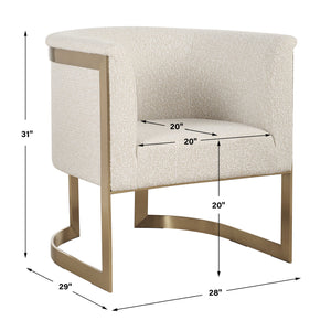   Tan Boucle Cantilevered Accent Chair | Oroa.com