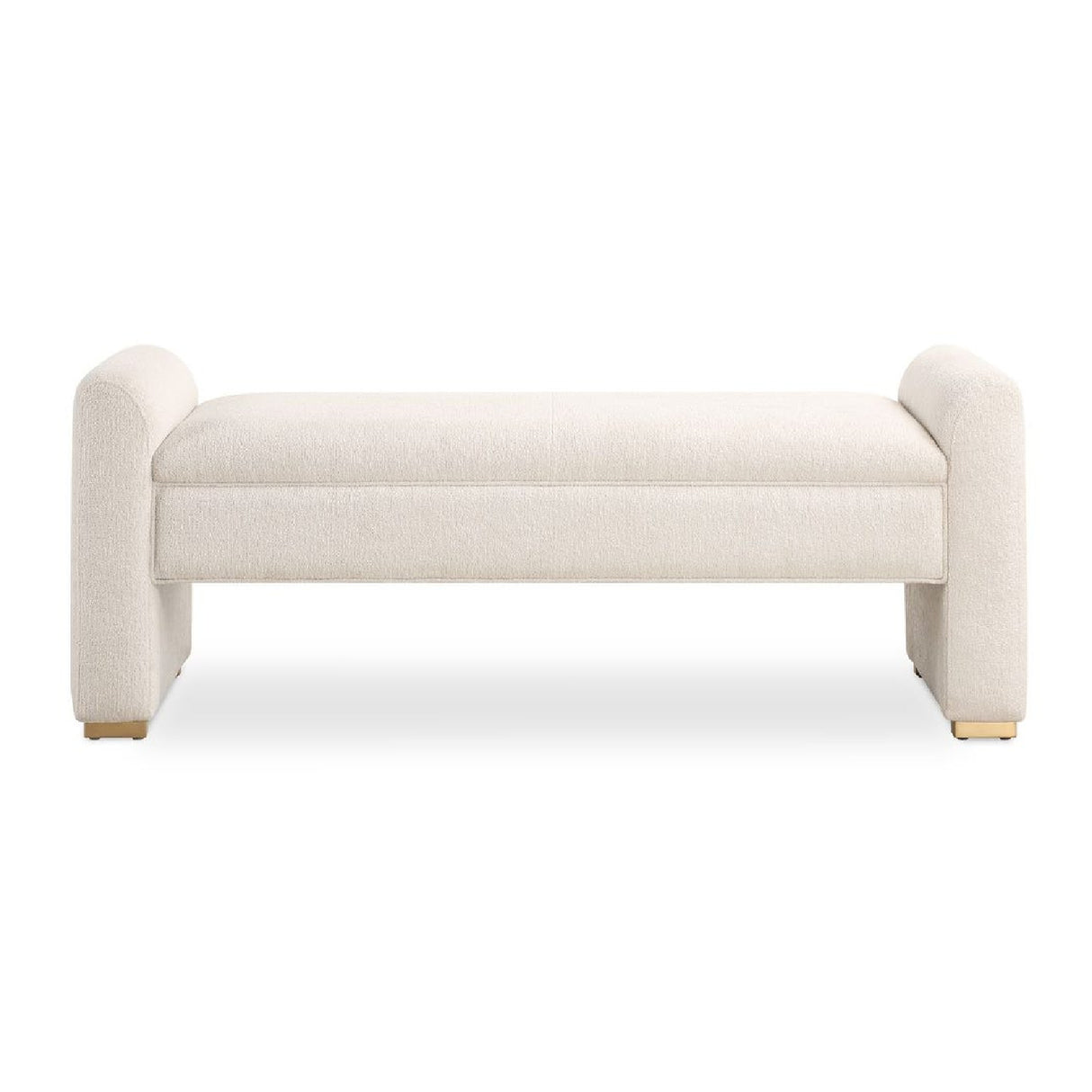   Modern European furniture - White Boucle Modern Bench - www.oroa.com | Oroa.com