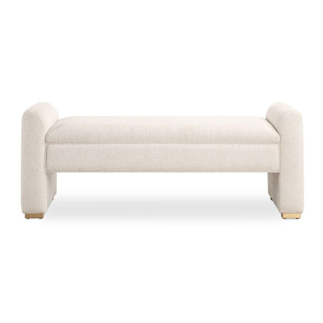   Modern European furniture - White Boucle Modern Bench - www.oroa.com | Oroa.com