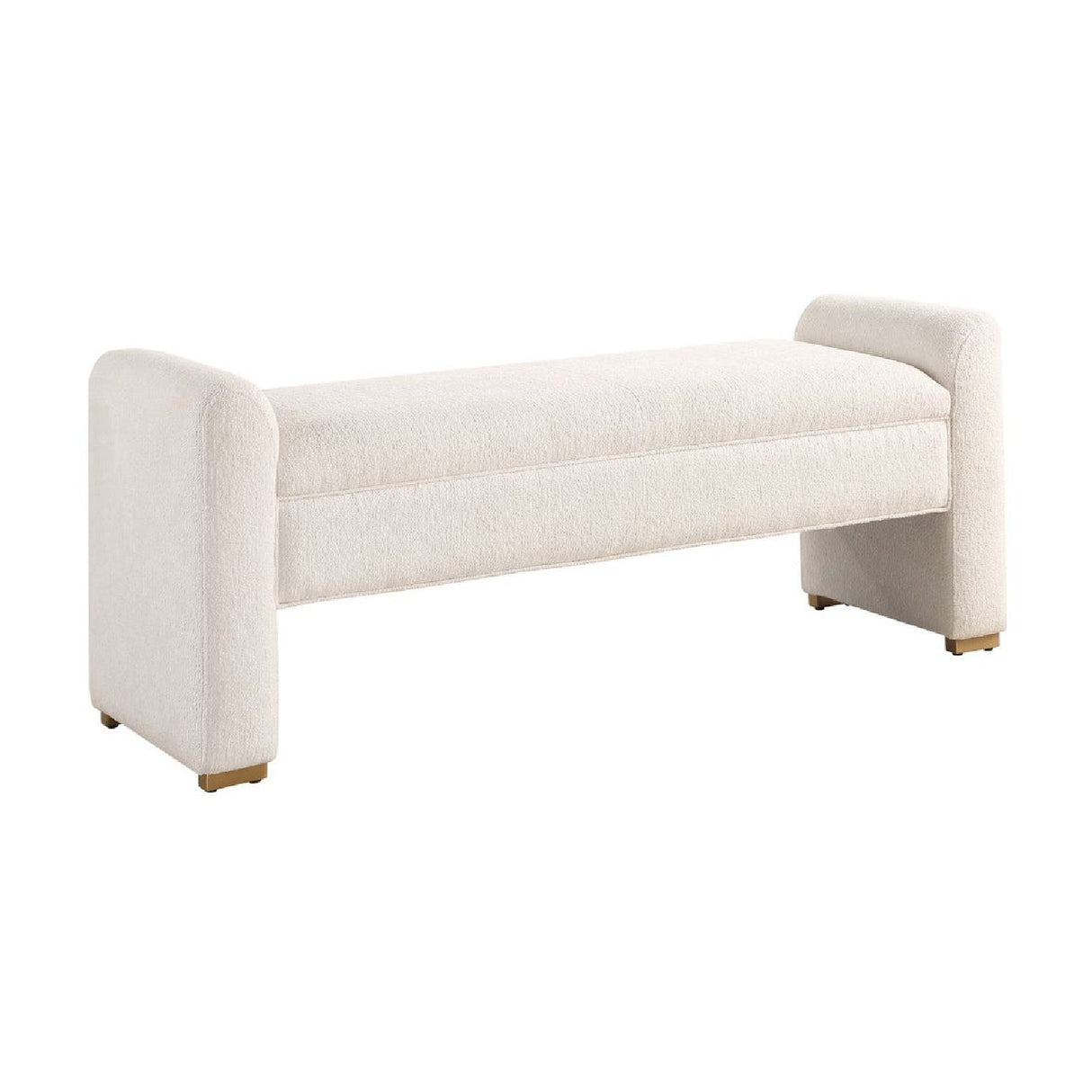   Modern European furniture - White Boucle Modern Bench - www.oroa.com | Oroa.com