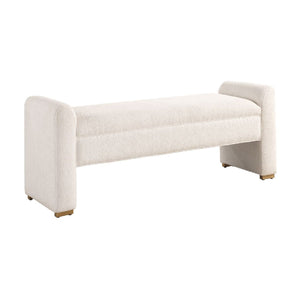   Modern European furniture - White Boucle Modern Bench - www.oroa.com | Oroa.com