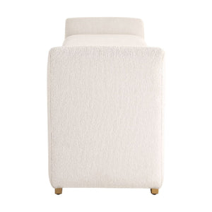   Modern European furniture - White Boucle Modern Bench - www.oroa.com | Oroa.com