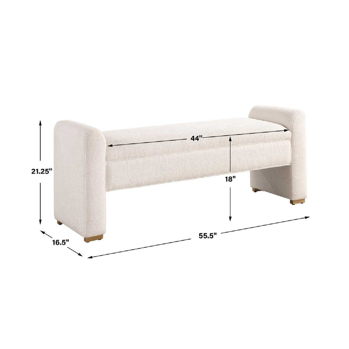   Modern European furniture - White Boucle Modern Bench - www.oroa.com | Oroa.com