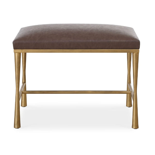 Modern European furniture - Brown Leather Inspired Bench S - www.oroa.com