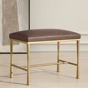   Modern European furniture - Brown Leather Inspired Bench S - www.oroa.com | Oroa.com