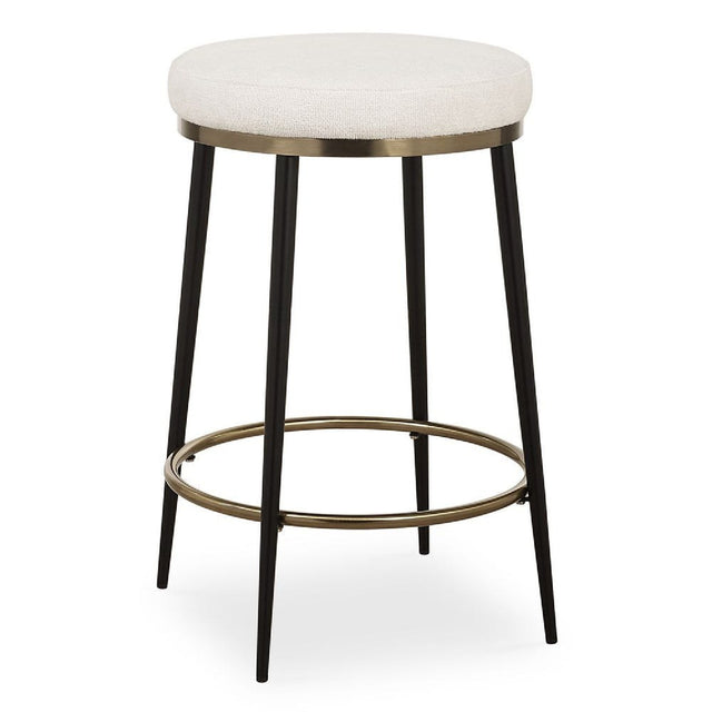 Modern European furniture - Cream Chenille Round Counter Stool  - www.oroa.com
