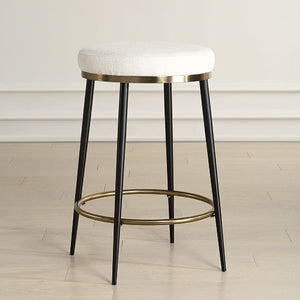   Modern European furniture - Cream Chenille Round Counter Stool  - www.oroa.com | Oroa.com