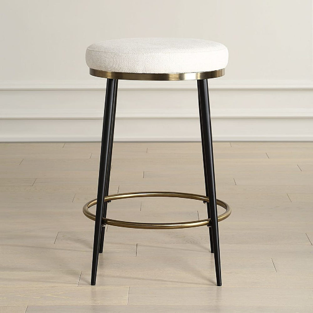   Modern European furniture - Cream Chenille Round Counter Stool  - www.oroa.com | Oroa.com