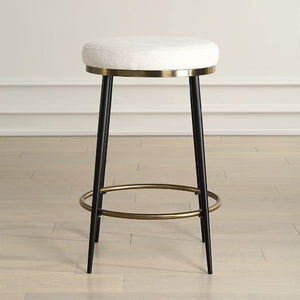   Modern European furniture - Cream Chenille Round Counter Stool  - www.oroa.com | Oroa.com