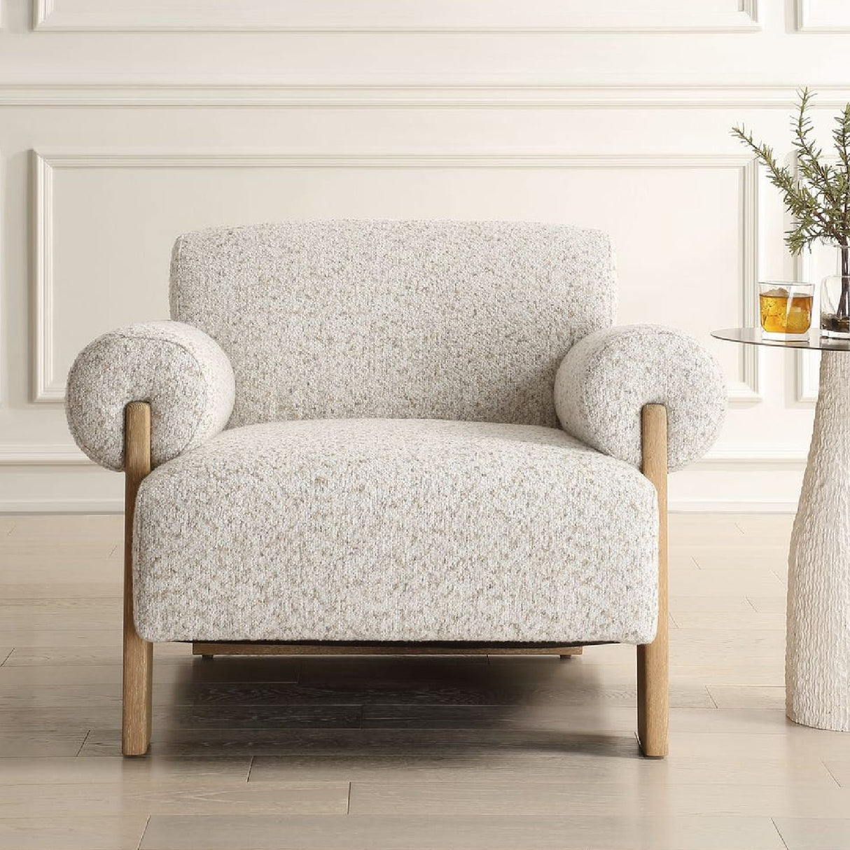   Modern European furniture - Boucle Rolled-Arm Accent Chair - www.oroa.com | Oroa.com