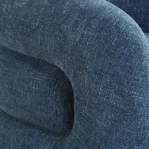   Modern European furniture - Blue Chenille Swivel Chair - www.oroa.com | Oroa.com