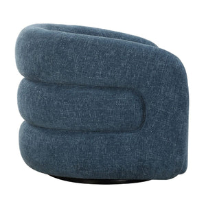   Modern European furniture - Blue Chenille Swivel Chair - www.oroa.com | Oroa.com