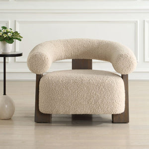   Modern European furniture - White Shearling T-Back Accent Chair - www.oroa.com | Oroa.com