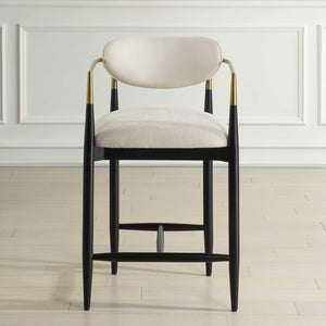   Modern European furniture - White Velvet Counter Stool - www.oroa.com | Oroa.com