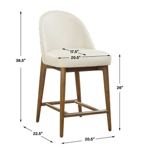   Modern European furniture - Cream Leather Inspired Counter Stool - www.oroa.com | Oroa.com