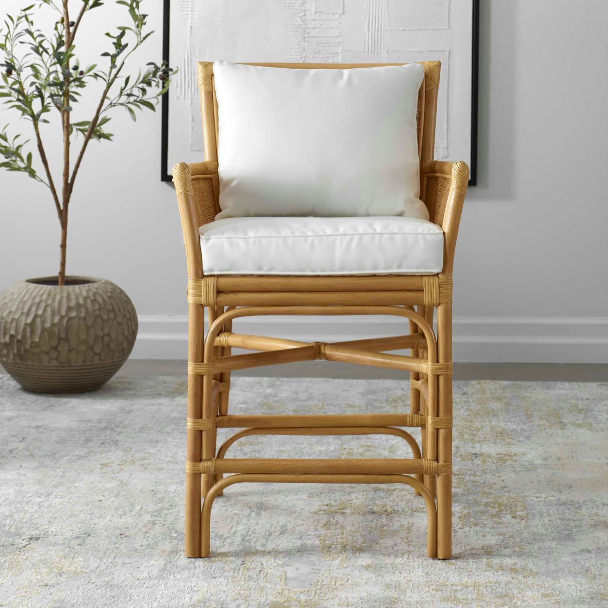   Modern European furniture - Woven Rattan Counter Stool - www.oroa.com | Oroa.com
