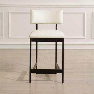   White Leather Counter Stool | Oroa.com