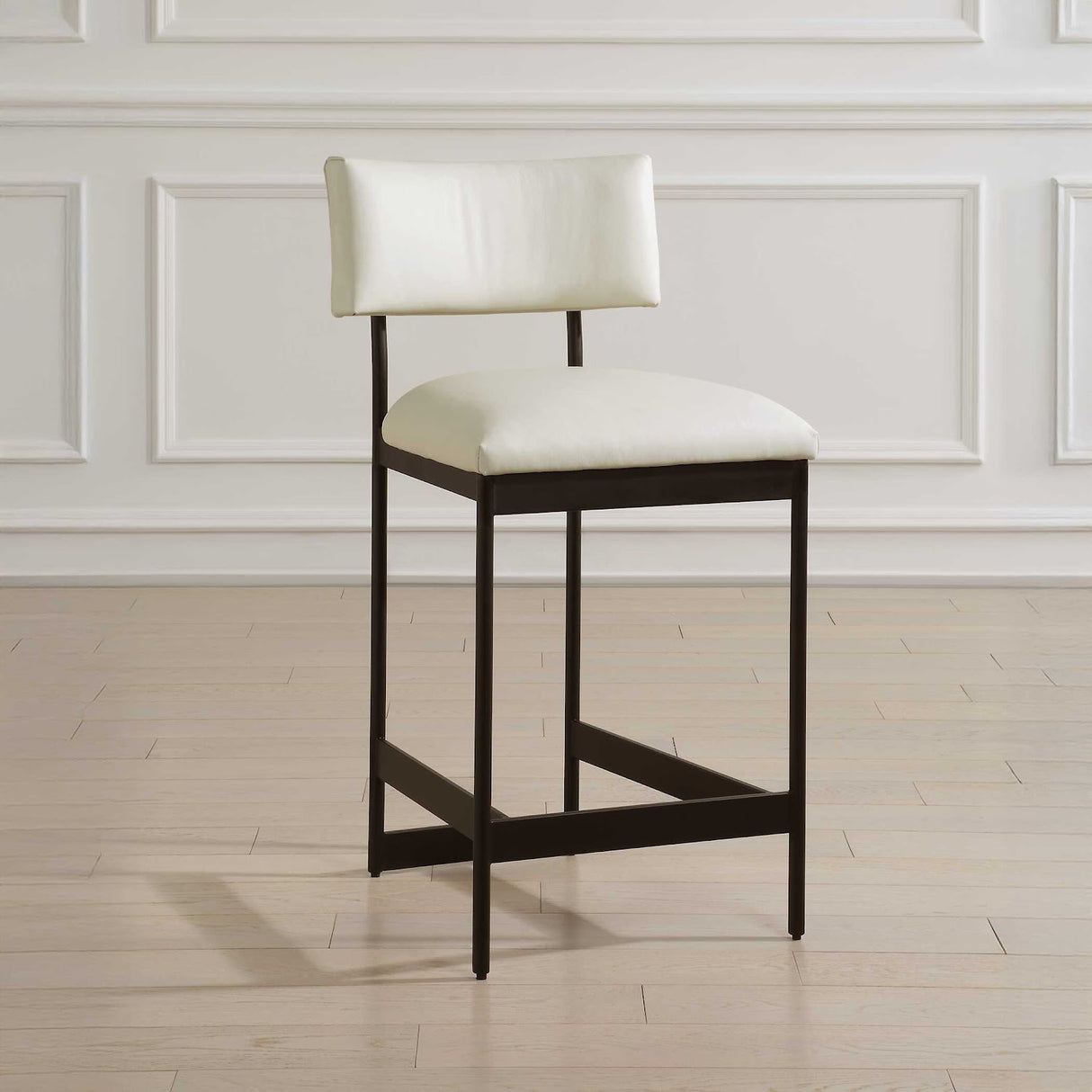  White Leather Counter Stool | Oroa.com